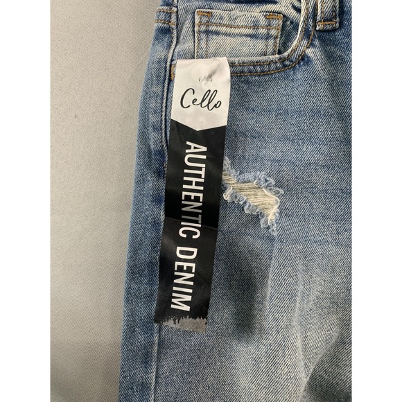 Cello Jeans Womens 00 23 Blue Super High Rise Mom Fit Distressed Denim Authentic - Picture 11 of 13